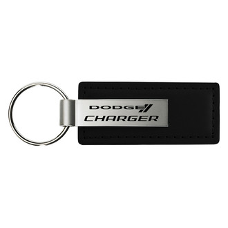 Autogold® - Charger Black Leather Key Chain