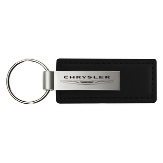 Autogold® - Chrysler Black Leather Key Chain