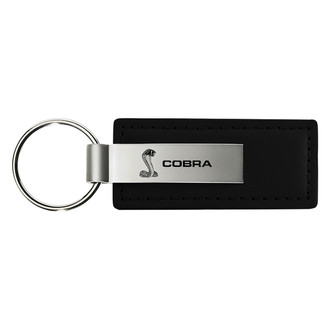 Autogold® - Cobra Black Leather Key Chain