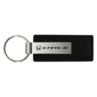 Autogold® - Civic SI Black Leather Key Chain