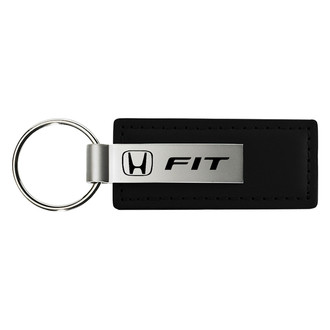 Autogold® - Fit Black Leather Key Chain