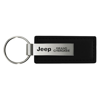 Autogold® - Grand Cherokee Black Leather Key Chain
