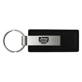 Autogold® - Jeep Grille Black Leather Key Chain