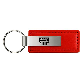 Autogold® - Jeep Grille Red Leather Key Chain