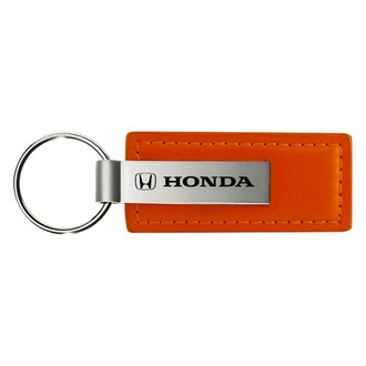Autogold® - Honda Logo Orange Leather Key Chain