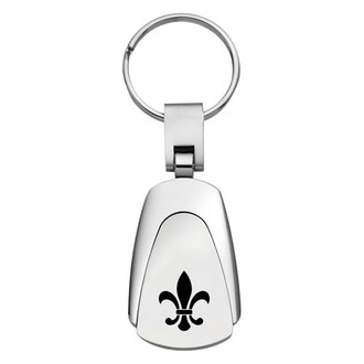 Autogold® - Fleur-De-Lis Chrome Teardrop Key Chain