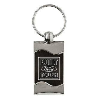 Autogold® - Built Ford Tough Black Rectangular Wave Key Chain