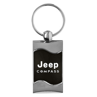 Autogold® - Compass Black Rectangular Wave Key Chain