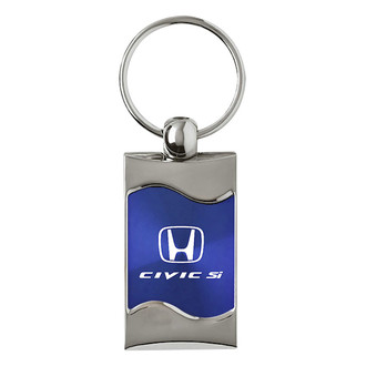 Autogold® - Civic SI Blue Rectangular Wave Key Chain