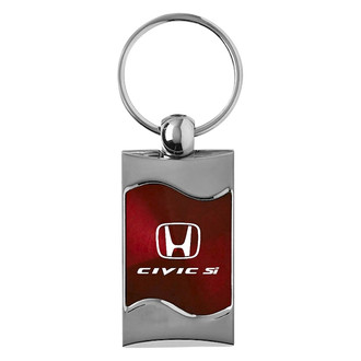 Autogold® - Civic SI Burgundy Rectangular Wave Key Chain