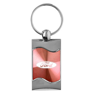Autogold® - Ford Pink Rectangular Wave Key Chain