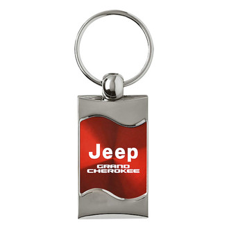 Autogold® - Grand Cherokee Red Rectangular Wave Key Chain