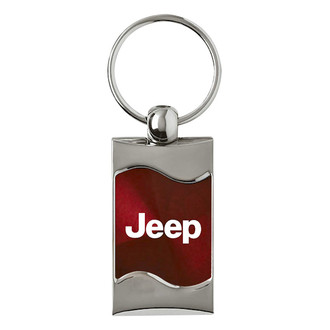 Autogold® - Jeep Burgundy Rectangular Wave Key Chain