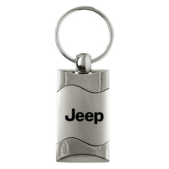 Autogold® - Jeep Satin-Chrome Rectangular Wave Key Chain