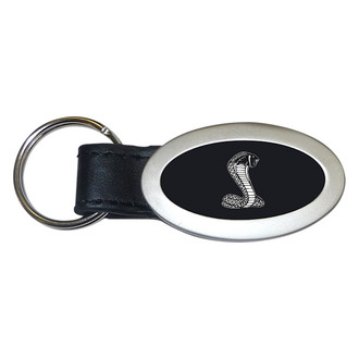 Autogold® - Cobra Black Oval Leather Key Chain