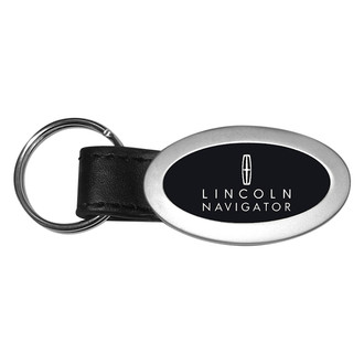Autogold® - Navigator Black Oval Leather Key Chain