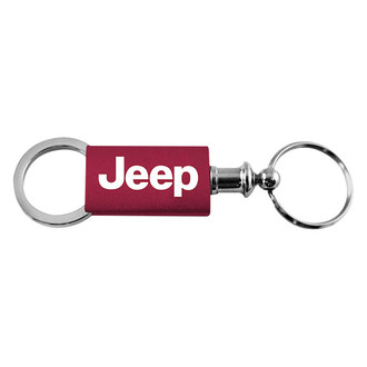 Autogold® - Jeep Burgundy Anodized Aluminum Valet Key Chain
