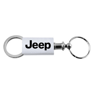 Autogold® - Jeep Silver Anodized Aluminum Valet Key Chain