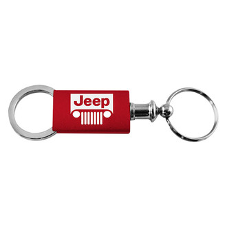 Autogold® - Jeep Grille Red Anodized Aluminum Valet Key Chain