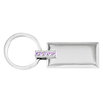 Autogold® - Blank Jeweled Pink Rectangular Key Chain