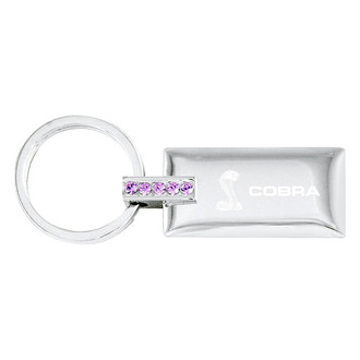 Autogold® - Cobra Jeweled Pink Rectangular Key Chain