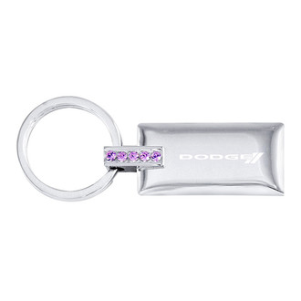 Autogold® - Dodge Stripe Jeweled Pink Rectangular Key Chain