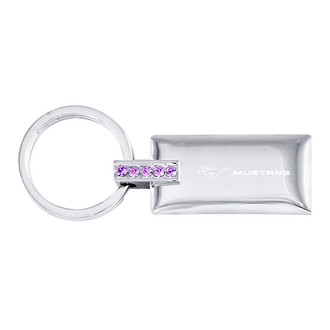 Autogold® - Mustang Jeweled Pink Rectangular Key Chain