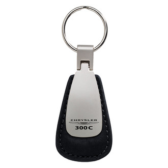 Autogold® - Chrysler 300C Black Leather Teardrop Key Chain