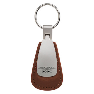 Autogold® - Chrysler 300C Brown Leather Teardrop Key Chain