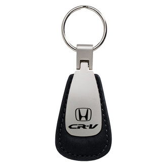 Autogold® - CR-V Black Leather Teardrop Key Chain