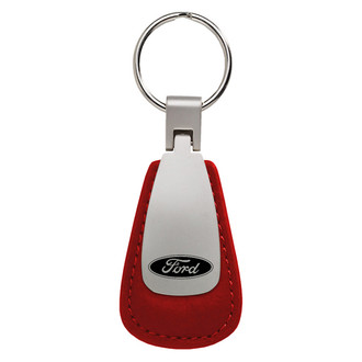 Autogold® - Ford Red Leather Teardrop Key Chain