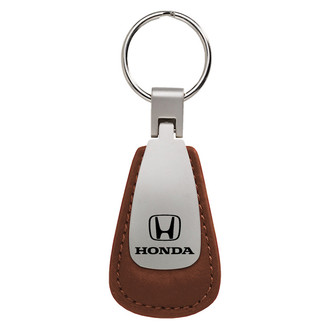 Autogold® - Honda Brown Leather Teardrop Key Chain