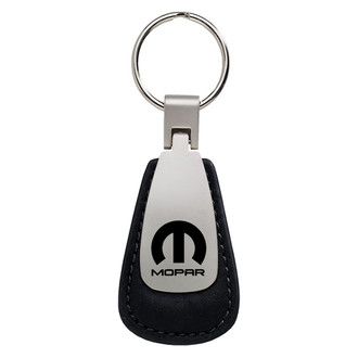 Autogold® - Mopar Black Leather Teardrop Key Chain
