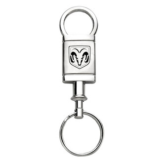 Autogold® - Ram Head Logo Satin-Chrome Valet Key Chain