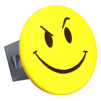 Autogold® - Yellow Hitch Cover with Smirk Smiley Face Logo for 2" Receivers