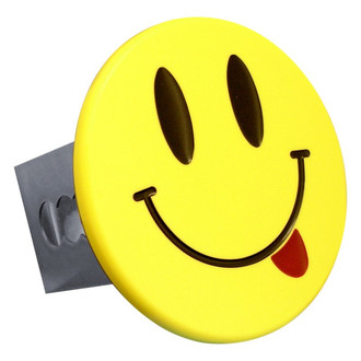 Autogold® - Yellow Hitch Cover with Smiley Face with Tongue Logo for 2" Receivers