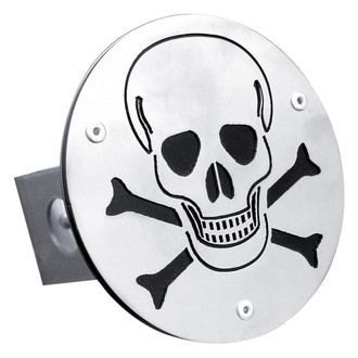Autogold® - Laser Cut Brushed Hitch Cover with Skull Logo