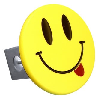 Autogold® - Yellow Hitch Cover with Smiley Face with Tongue Logo