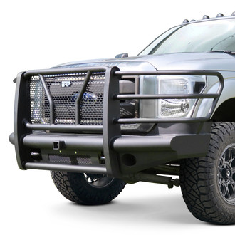 Back Road® - Pipe Force Series Full Width Black Powder Coated Front HD Bumper with Full Grille Guard