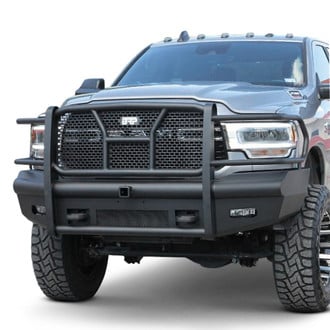 Back Road® - Pipe Force Series Full Width Black Powder Coated Front HD Bumper with Full Grille Guard