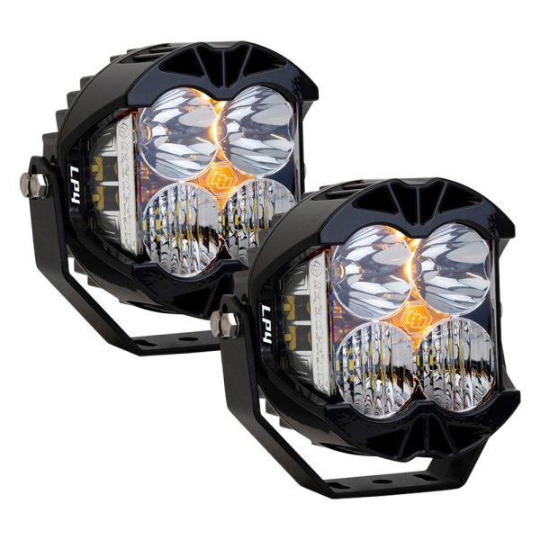 Baja Designs® - LP4 Pro™ 5.1" 2x60W/2x4.83W Round Driving/Combo Beam LED Lights, with Amber DRL