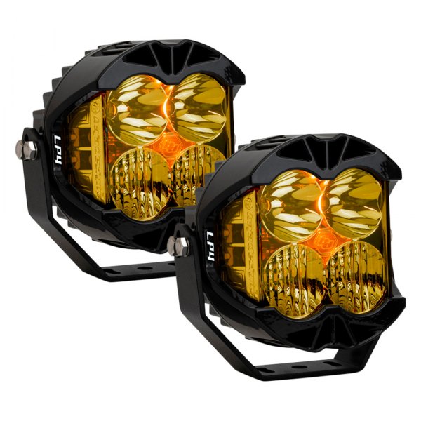 Baja Designs® - LP4 Pro™ 5.1" 2x60W/2x4.83W Round Driving/Combo Beam Amber LED Lights, with Amber DRL