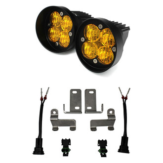 Baja Designs® - Fog Light Location Mounted Squadron-R Sport™ 3" 2x26W Round Wide Cornering Beam Amber LED Light Kit