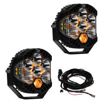 Baja Designs® - LP6 Pro™ 6.5" 2x90W/4.14W Round Driving/Combo Beam LED Light Kit, with Amber DRL and Upfitter
