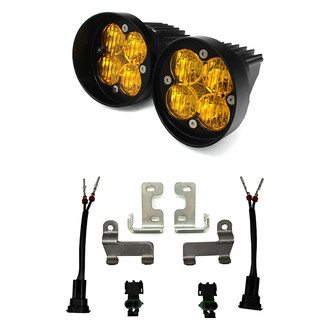 Baja Designs® - Fog Light Location Mounted Squadron-R Sport™ 3.5" 2x26W Round Wide Cornering Beam Amber LED Light Kit