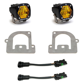 Baja Designs® - Fog Light Location Mounted S1™ 2.1" 2x20W Square Wide Cornering Beam Amber LED Light Kit