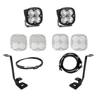 Baja Designs® - A-Pillar Mounted Squadron Sport™ 3" 2x26W Square Spot Beam LED Light Kit, with Upfitter