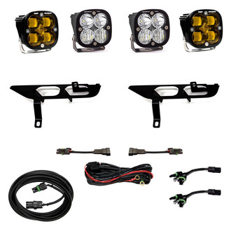 Baja Designs® - Fog Light Location Mounted Squadron Pro™ and Squadron SAE™ 2x40W/2x22W Square Driving/Combo Beam White/Amber LED Light Kit