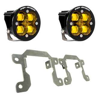 Baja Designs® - Fog Light Location Mounted Squadron SAE™ 3.1" 2x22W Square Wide Cornering Beam Amber LED Light Kit