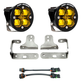 Baja Designs® - Fog Light Location Mounted Squadron-R SAE™ 3.1" 2x22W Round Wide Cornering Beam Amber LED Light Kit